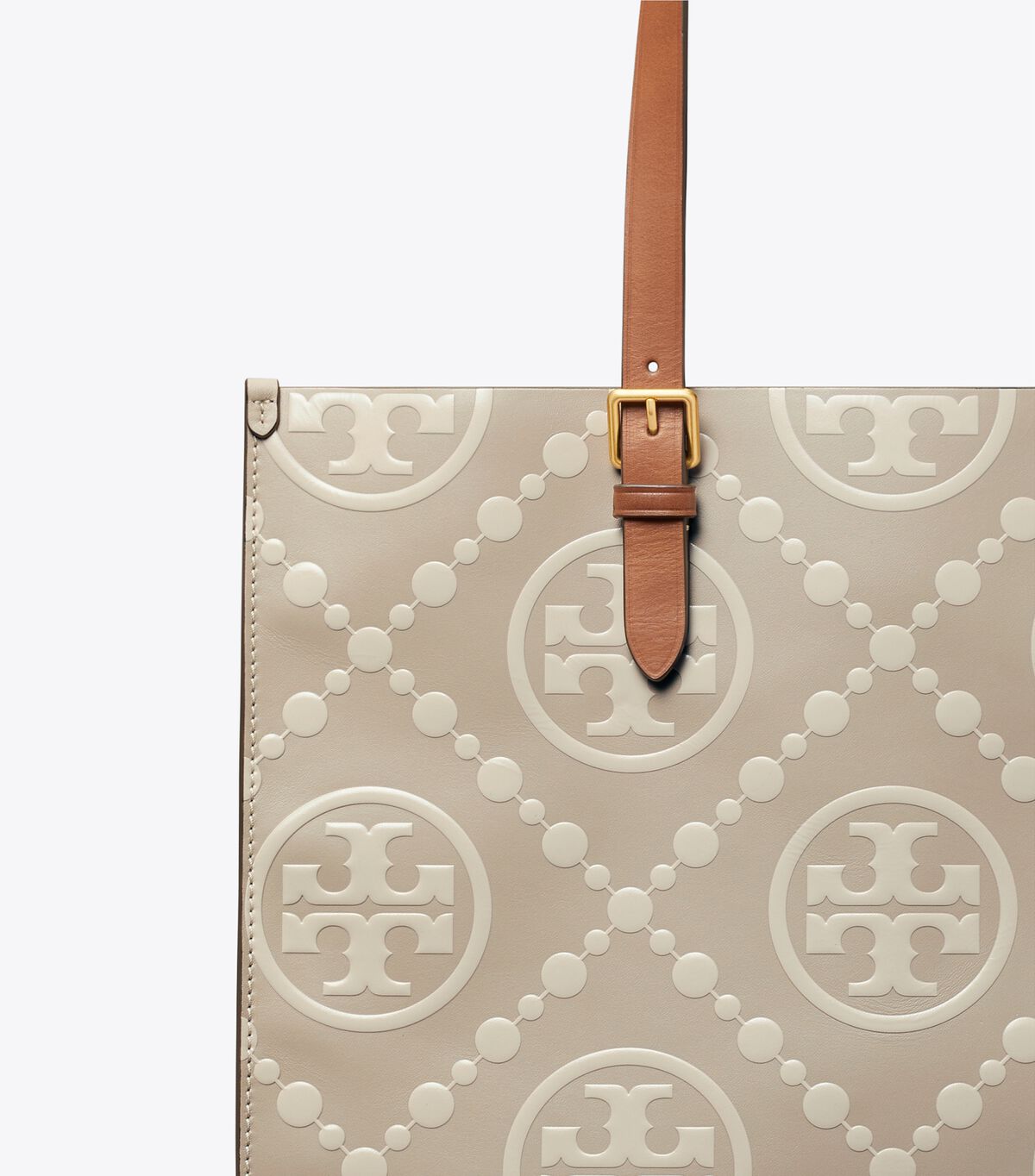 tory burch t monogram contrast embossed tote