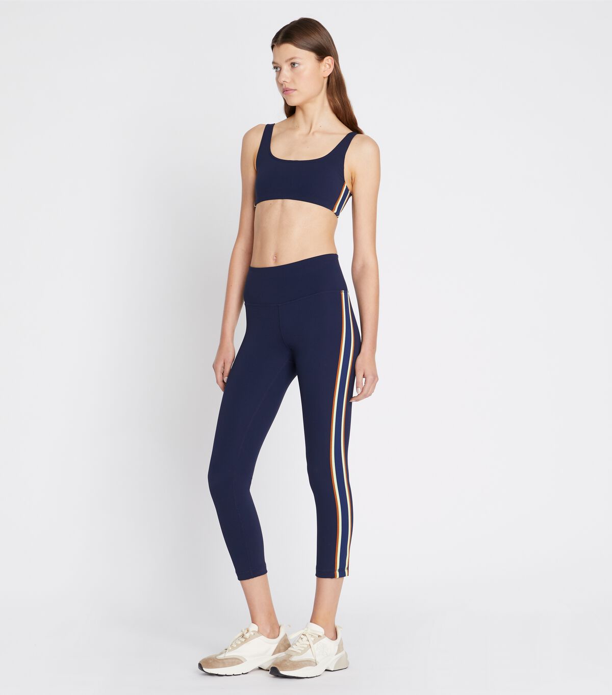 tory burch sculpt compression side stripe legging