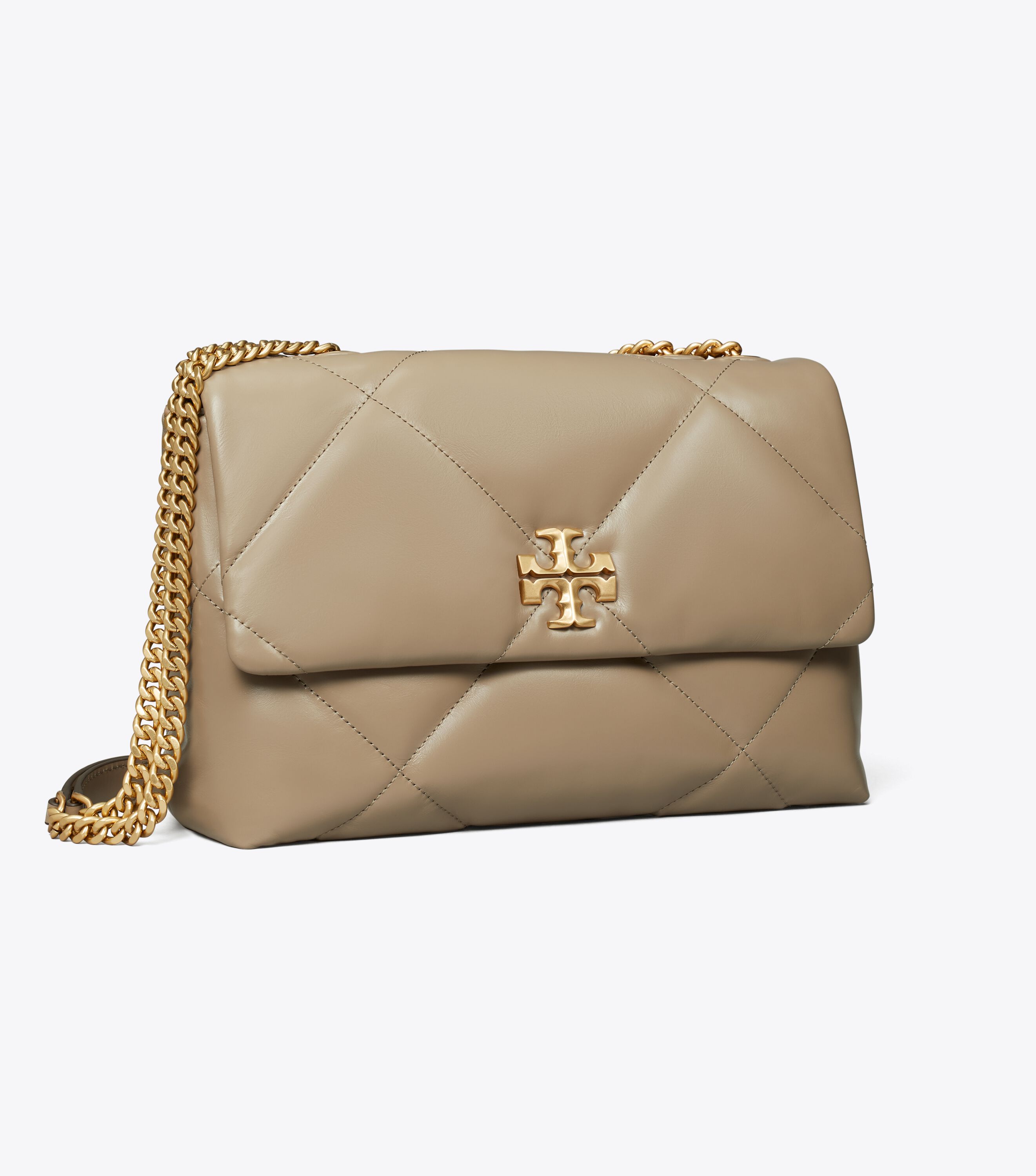 Kira Diamond Quilt Convertible Shoulder Bag, Taupe Oak