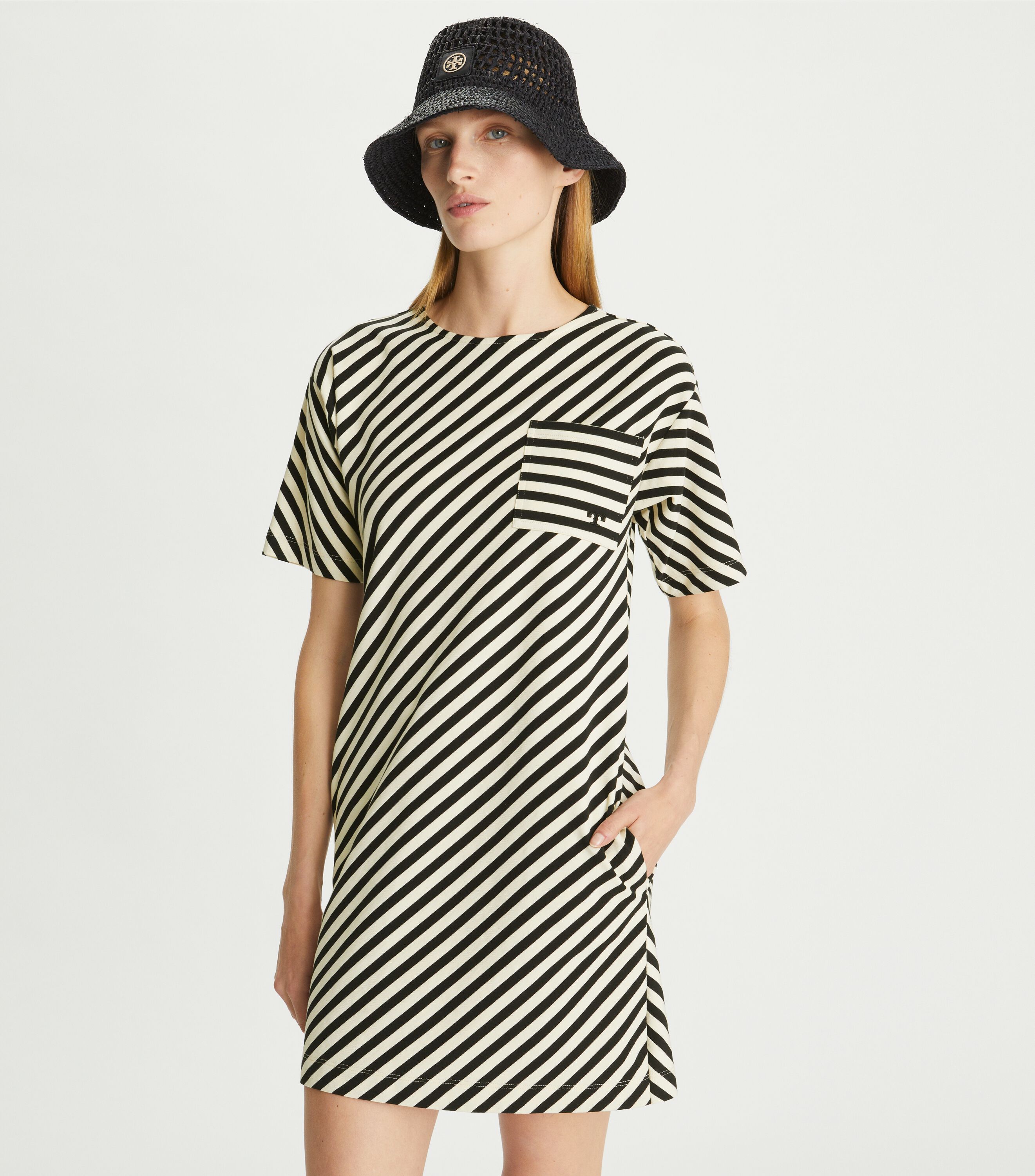 Tory Burch Pocket Stripe T Shirt Dress Tory Burch KW