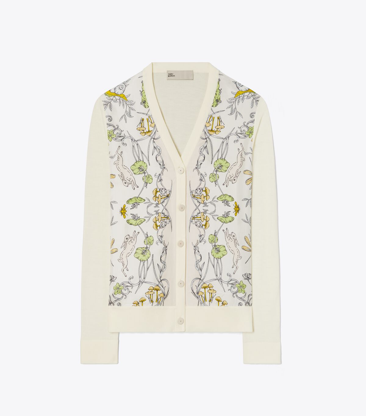 tory burch silk front cardigan