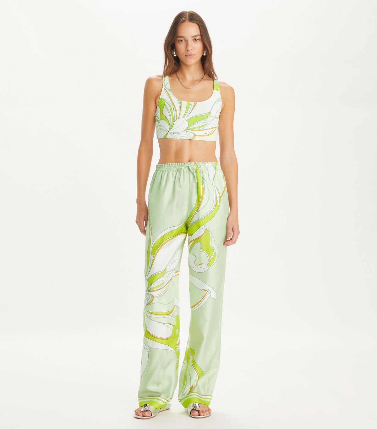 tory burch printed silk pant