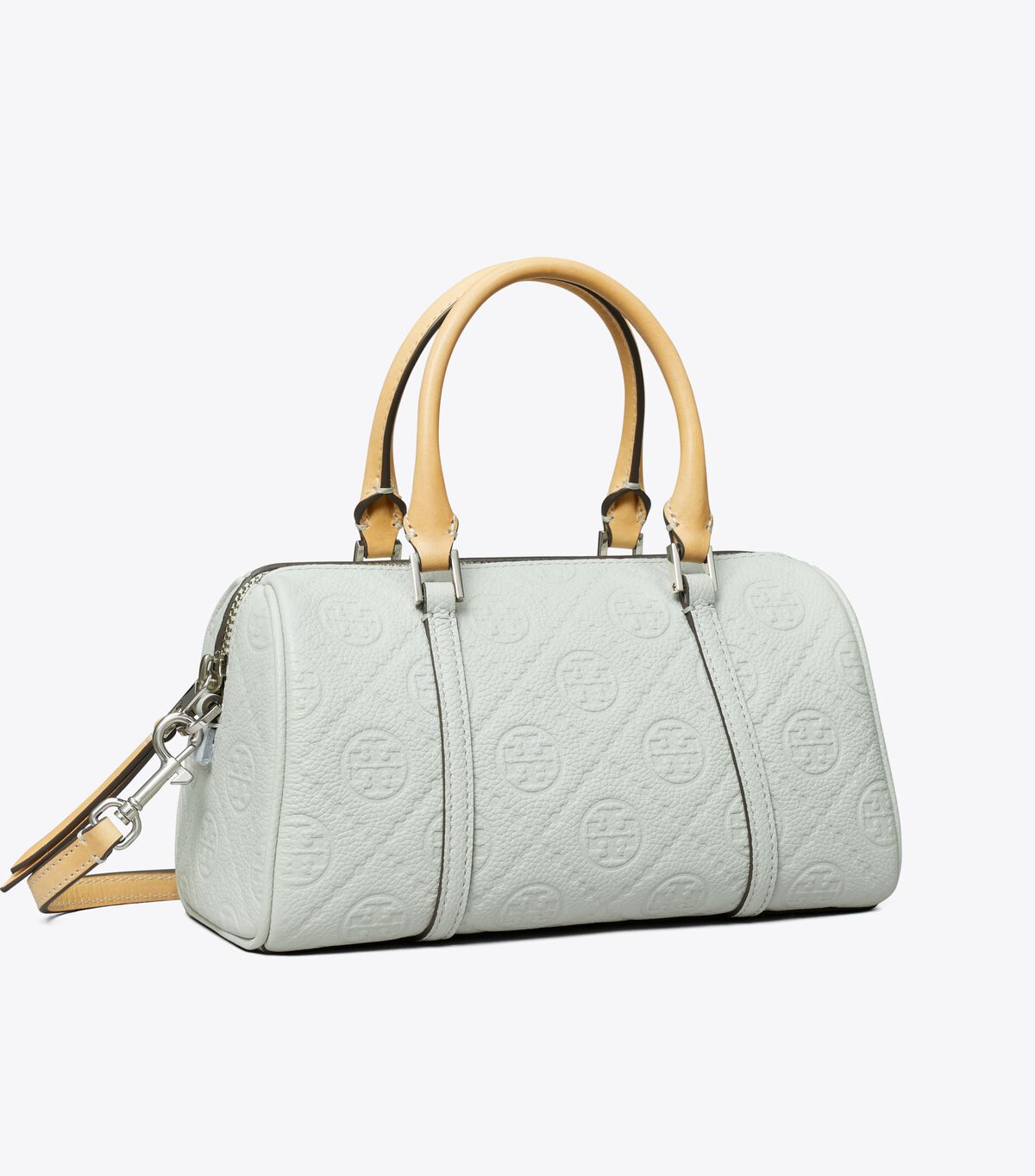 tory burch t monogram pebble petite barrel bag