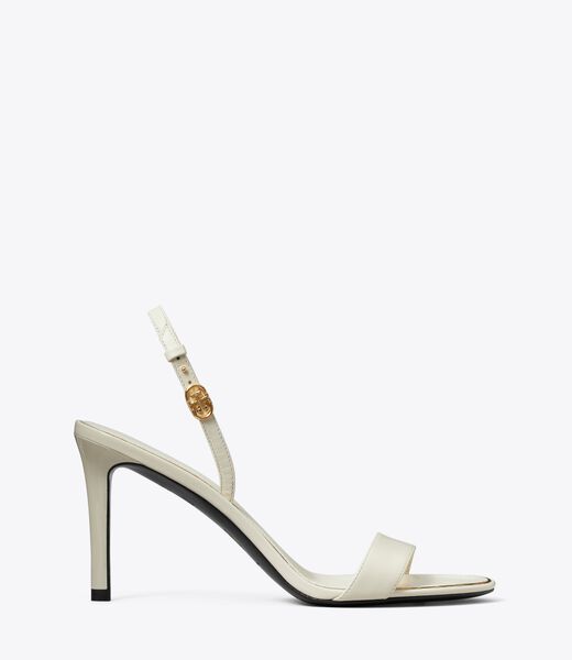 tory burch double t buckle heeled sandal