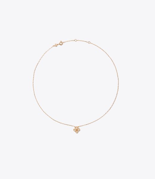 tory burch forget me not clover pendant necklace
