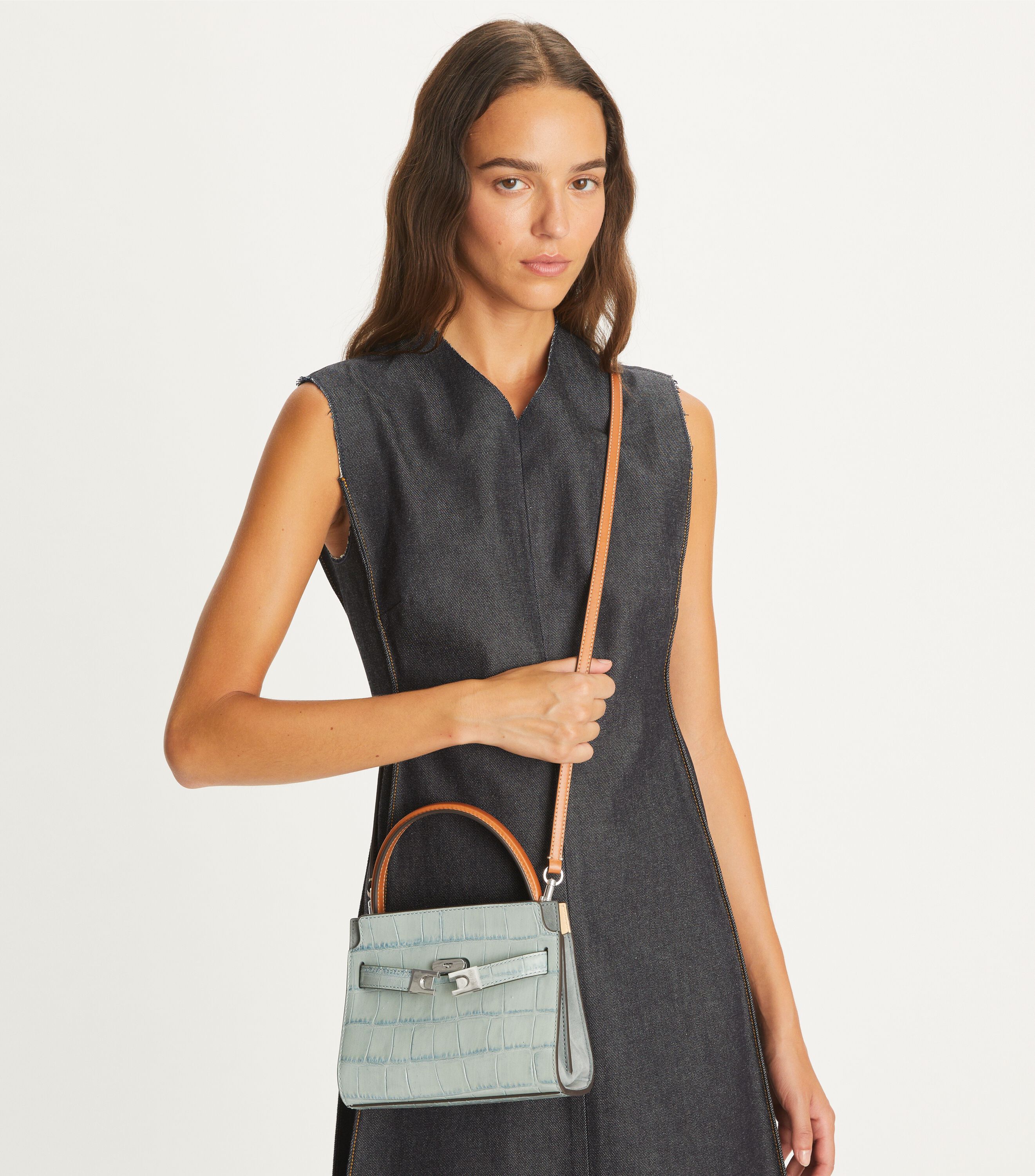 【関税込み】tory burch Petite Lee Radziwill' handbag small-lee-radziwill-croc-