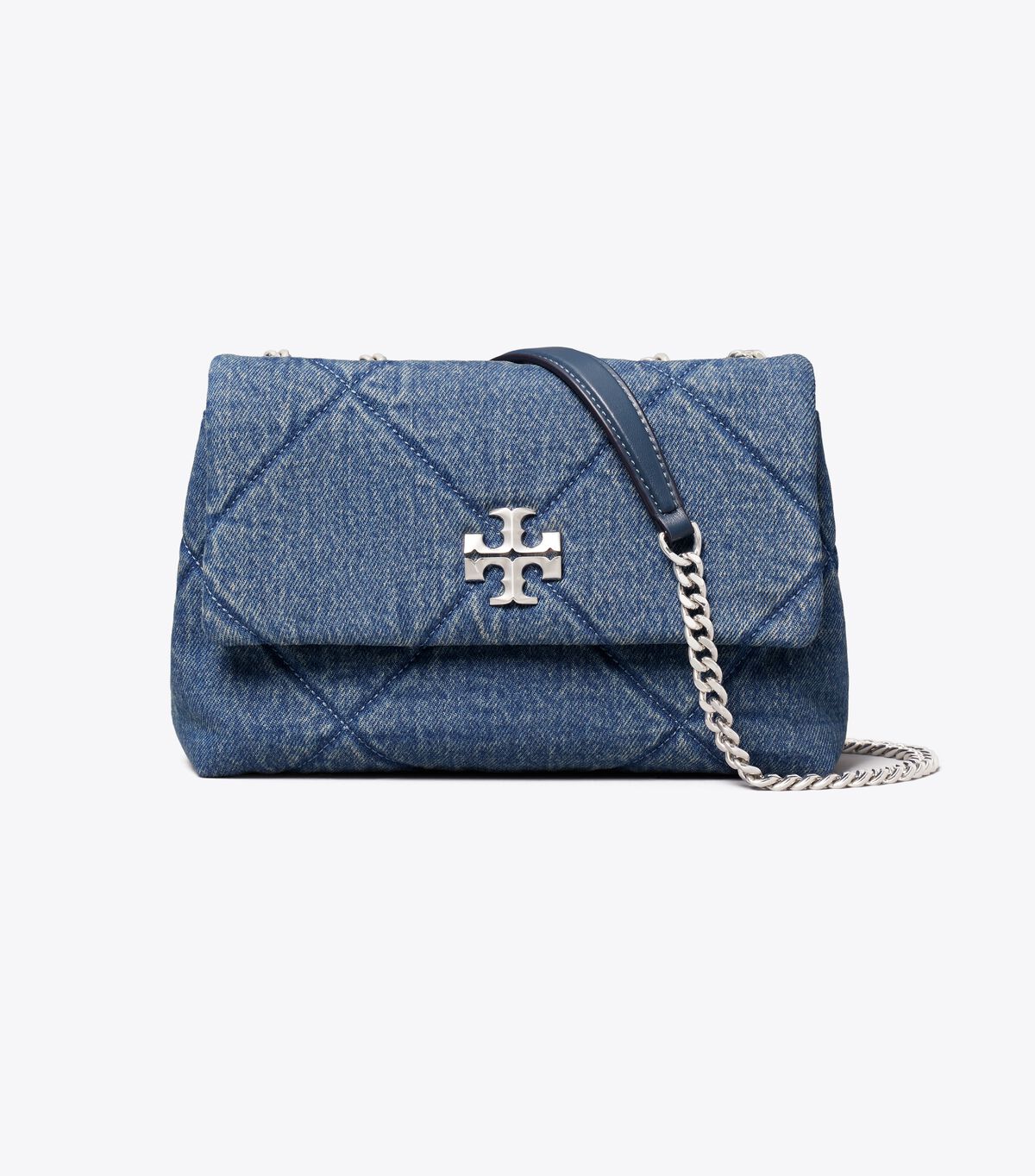 tory burch small kira diamond quilt denim shoulder bag