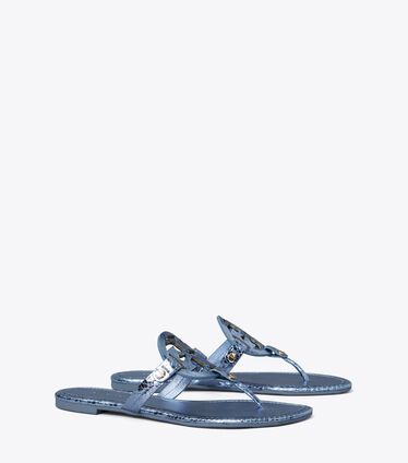 Miller Metallic Snake Embossed Leather Sandal