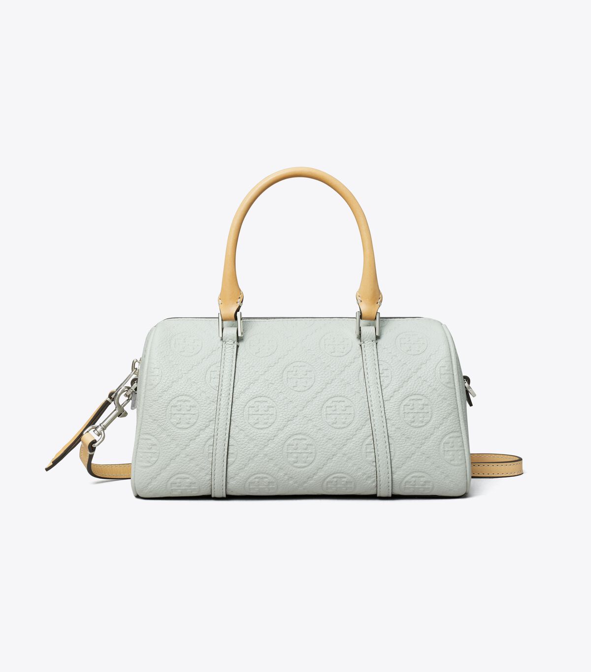 tory burch t monogram pebble petite barrel bag