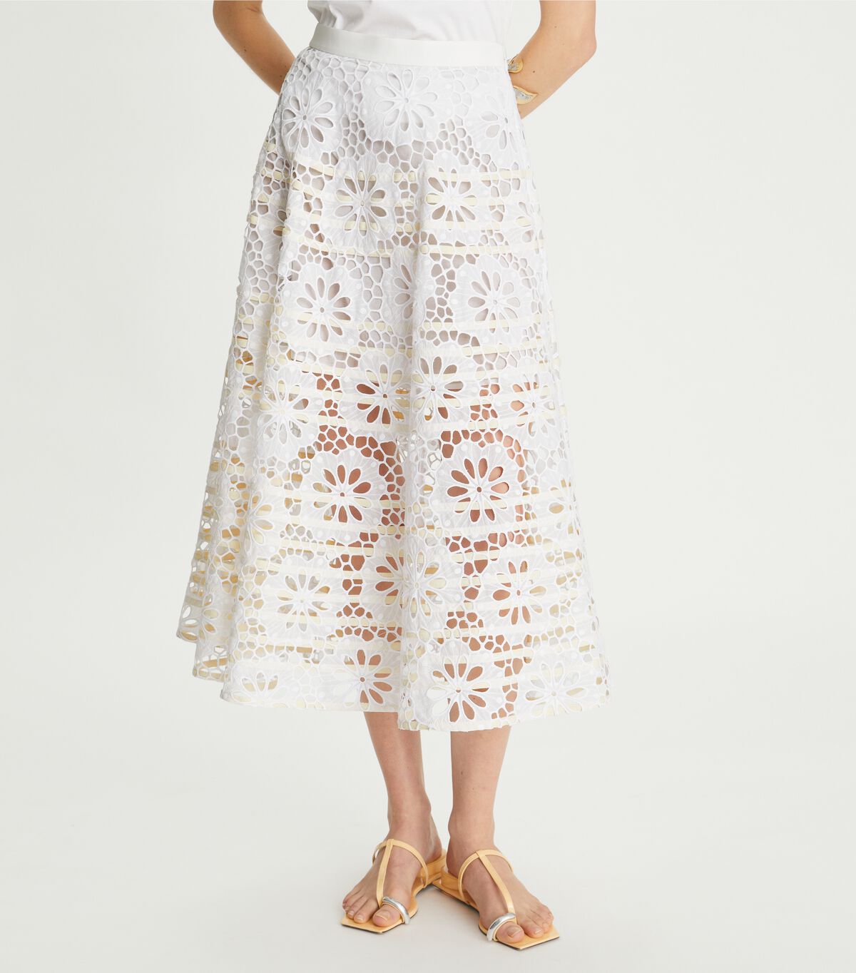 tory burch cotton eyelet skirt