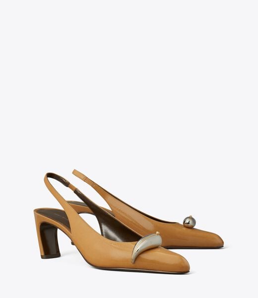 tory burch حذاء بكعب slingback بتصميم pierced