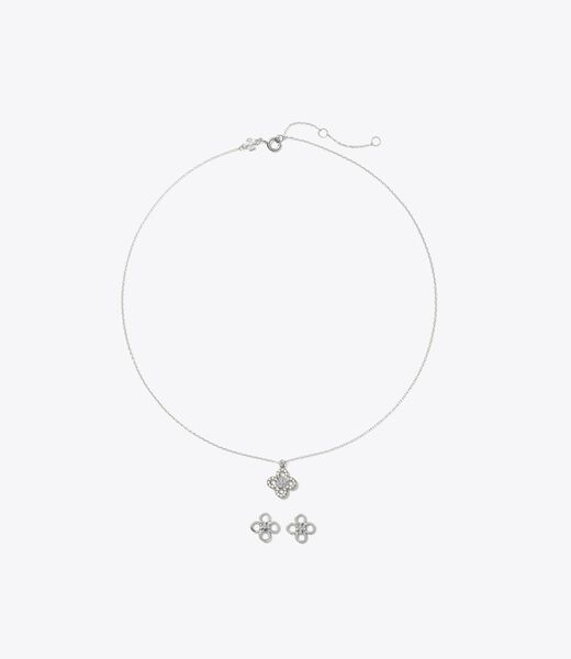 tory burch kira clover pav pendant and stud gift set