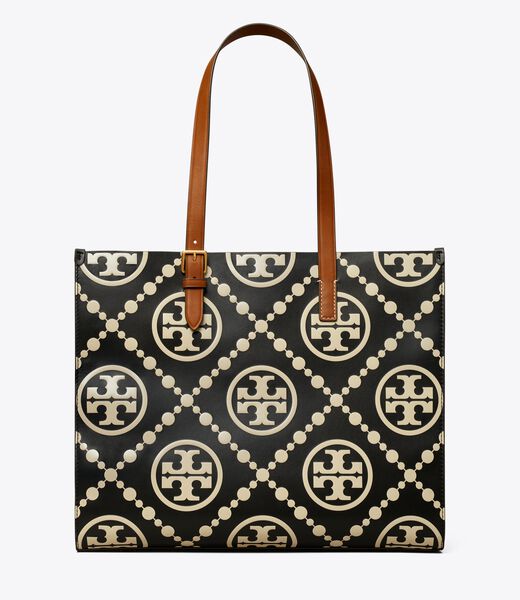 tory burch t monogram contrast embossed tote
