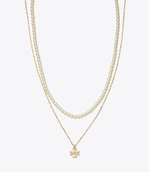 قلادة كيرا متعددة الطبقات tory burch قلادة كيرا متعددة الطبقات