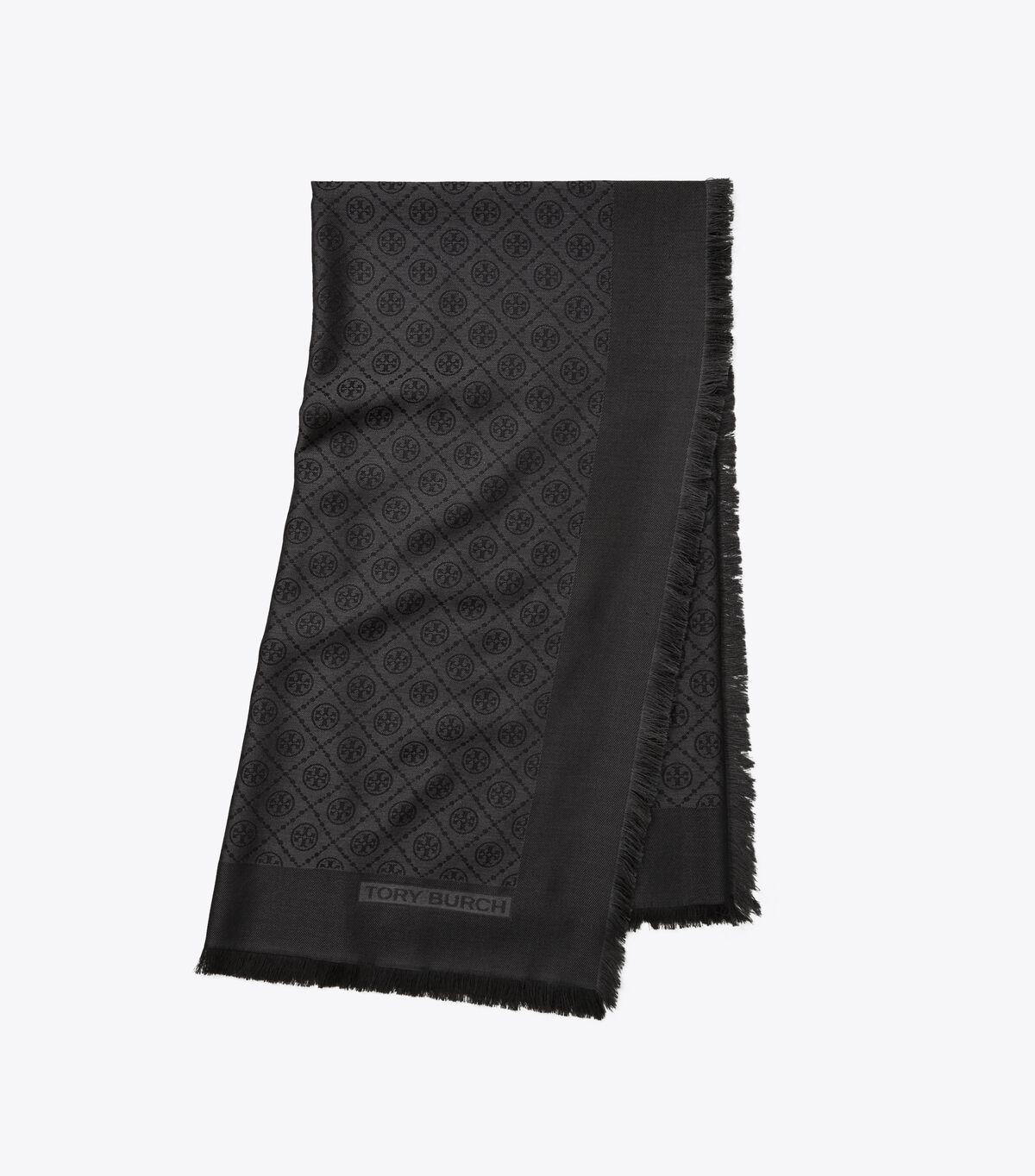tory burch t monogram jacquard traveler scarf