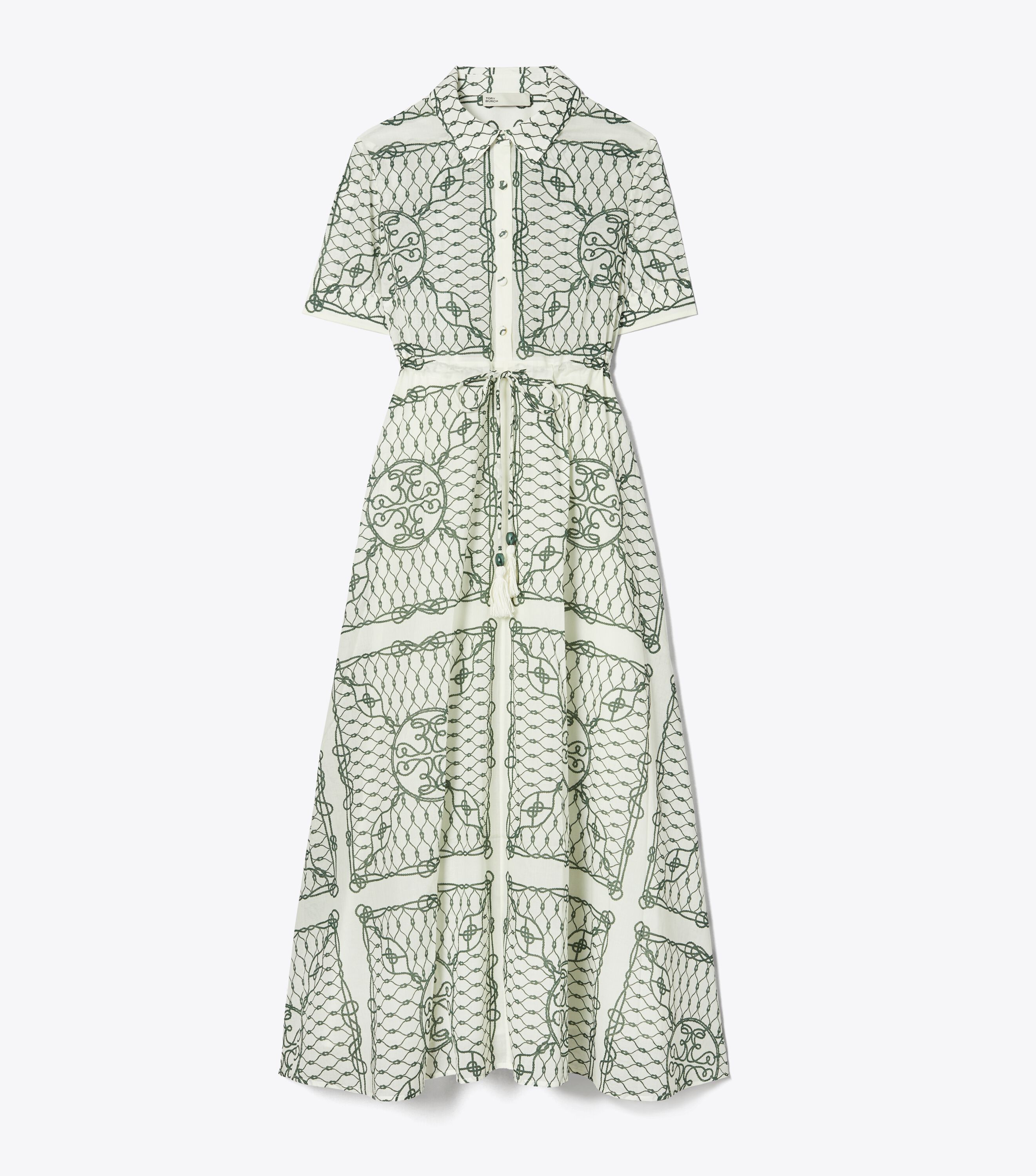 Tory burch printed cotton shirtdress online