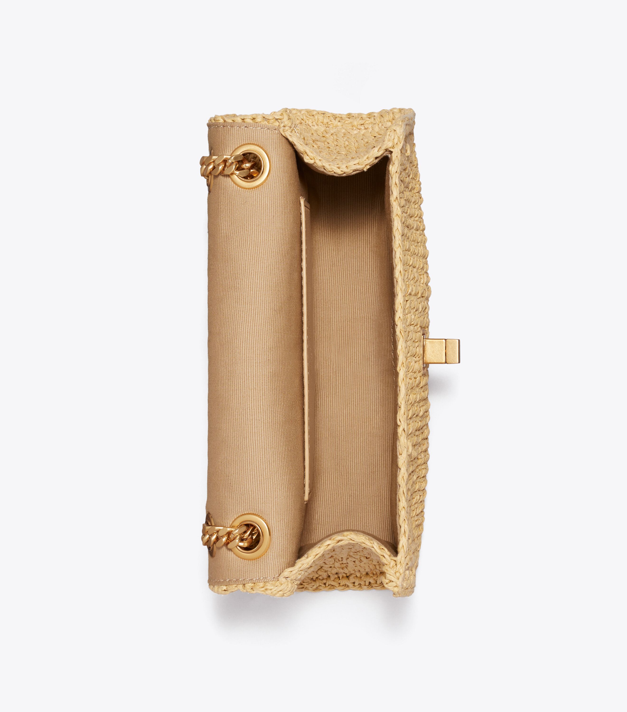 Mini Kira Turnlock Woven Shoulder Bag, Natural | Tory Burch KW