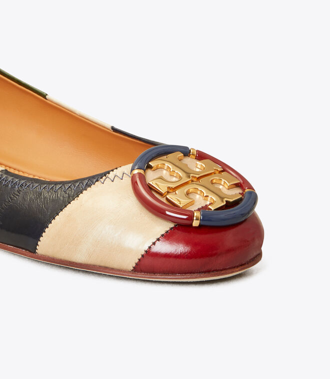 tory burch multi logo elastic ballet