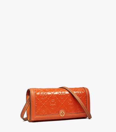T Monogram Patent Wallet Crossbody