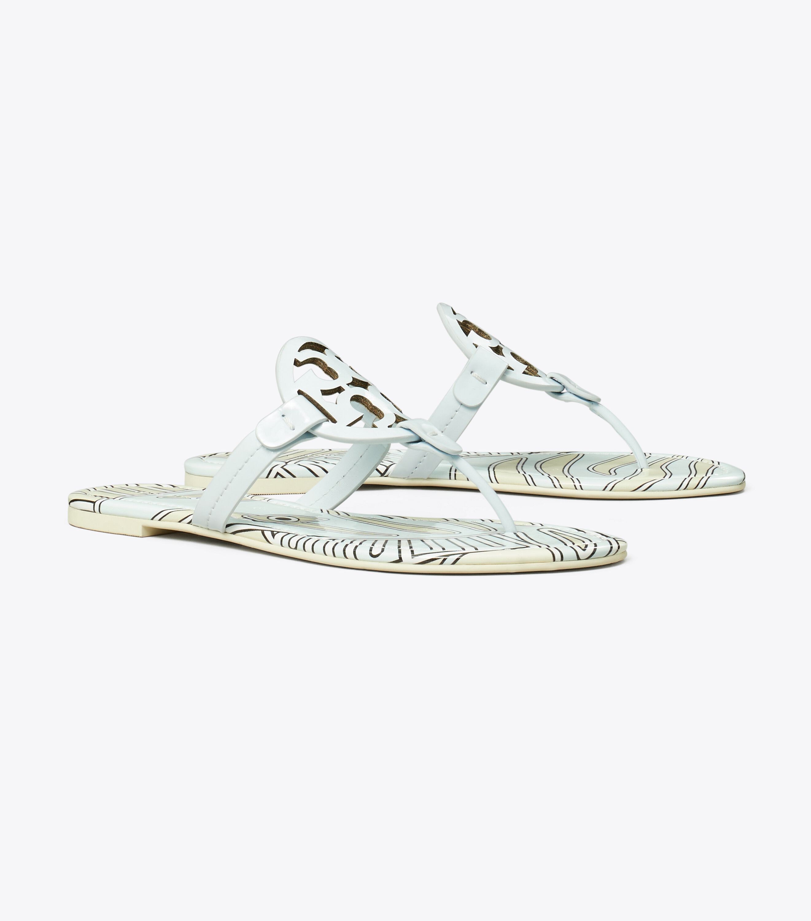 Miller Printed Patent Sandal, Summit / Blue Zebra | Tory