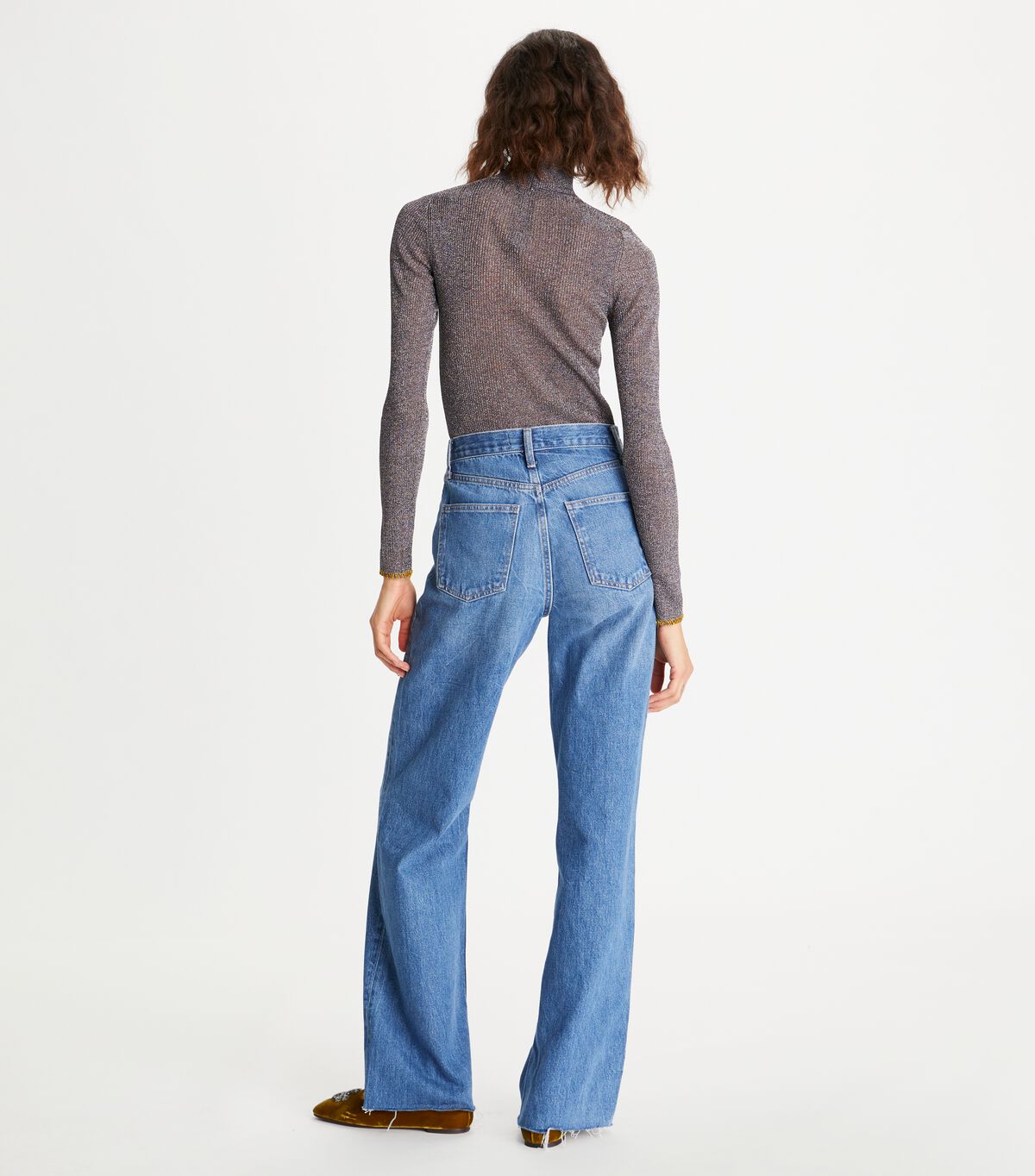 tory burch metallic knitted turtleneck