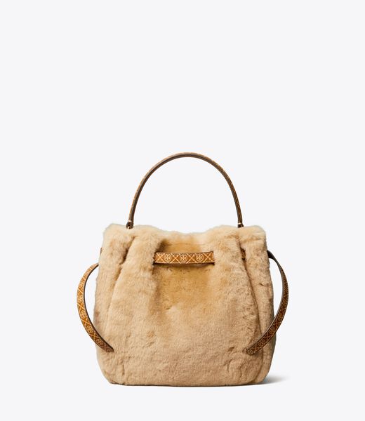 tory burch romy shearling bucket bag