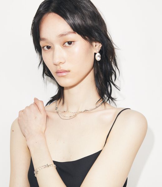 tory burch قلادة مون دانس متعددة الخيوط من اللؤلؤ