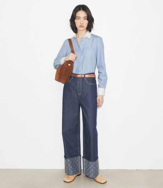 Striped Button-Down Shirt tory burch striped button down shirt