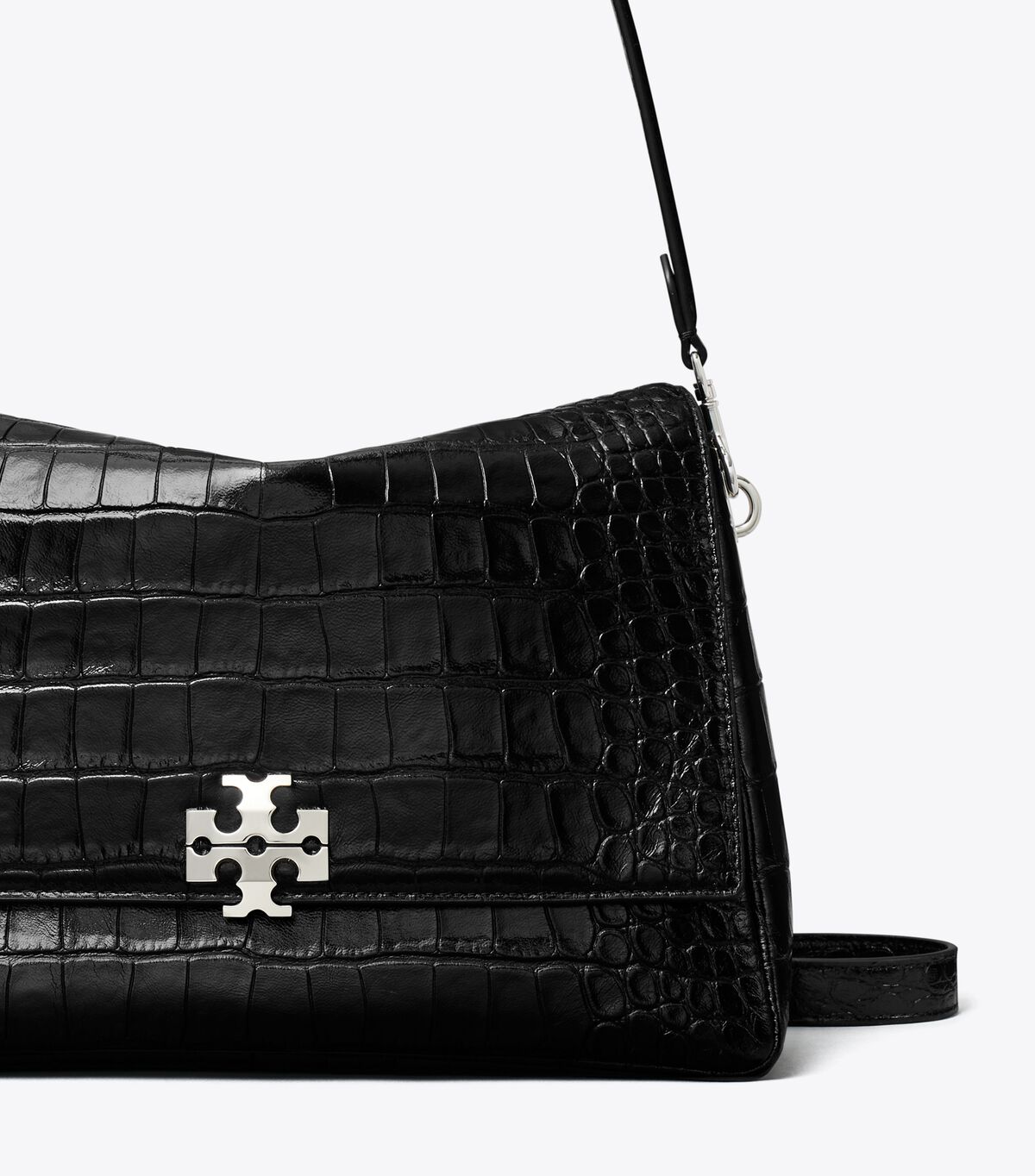 Charlie Croc-Embossed Shoulder Bag tory burch charlie croc embossed shoulder bag