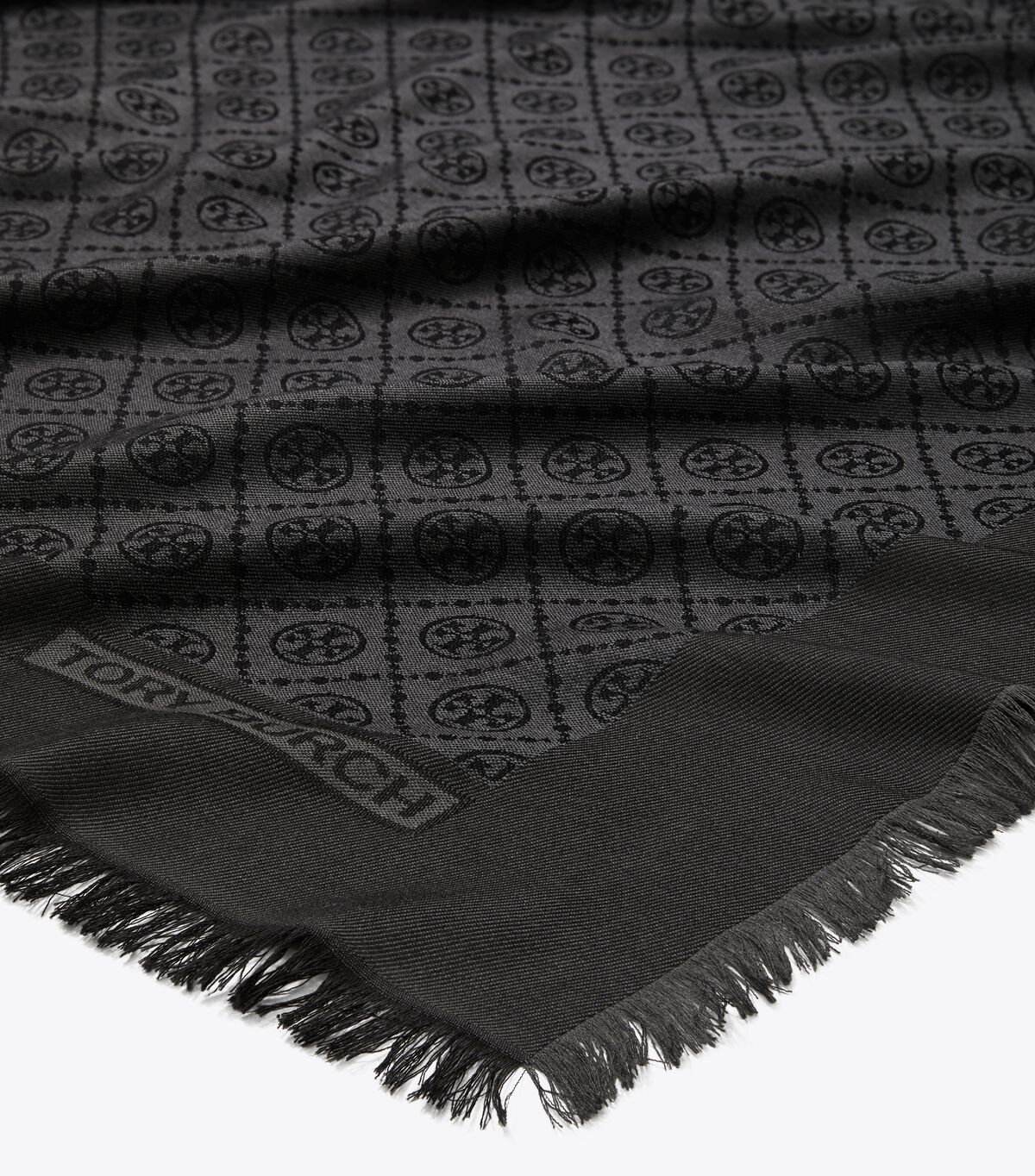 tory burch t monogram jacquard traveler scarf
