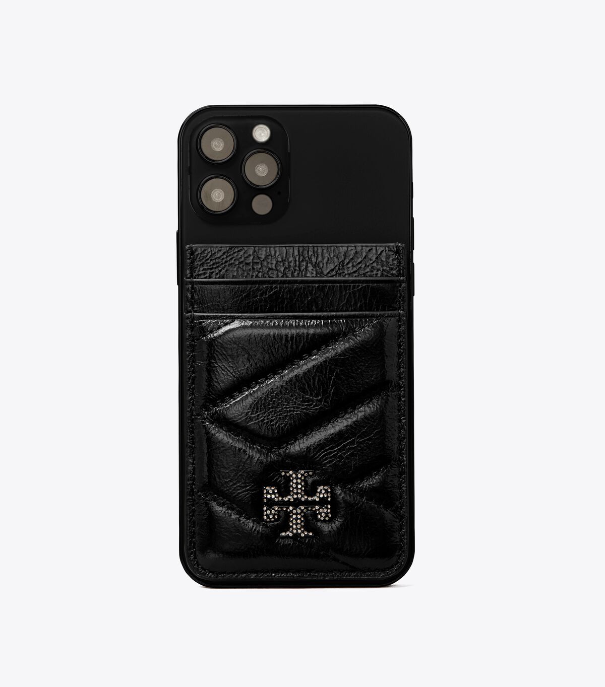 tory burch kira metallic pav logo card pocket