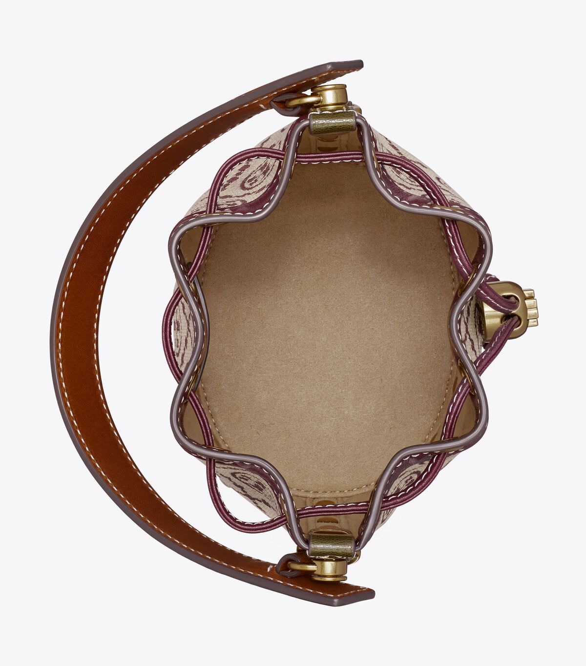 tory burch t monogram jacquard studded mini bucket bag