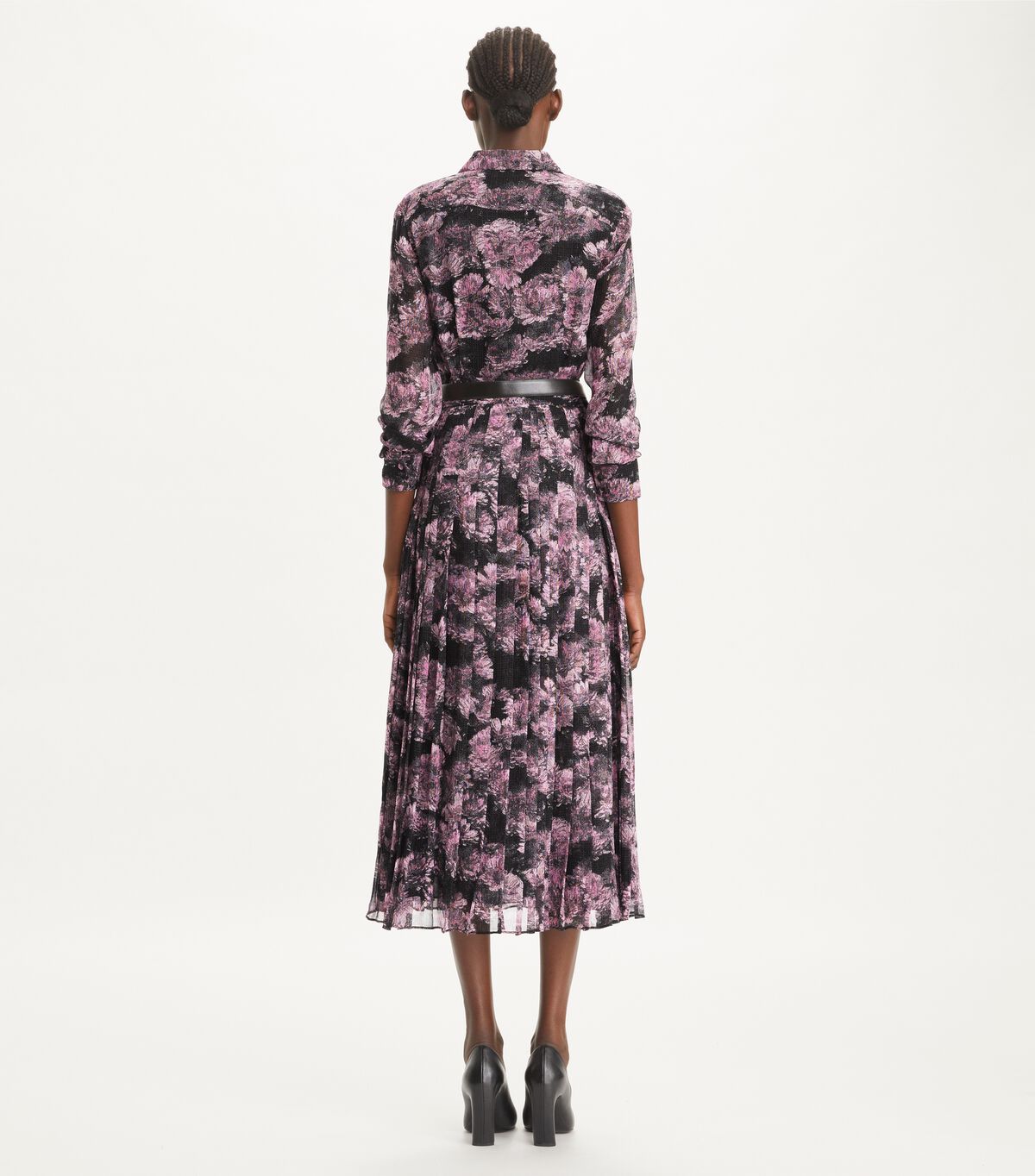tory burch printed pleated silk dress