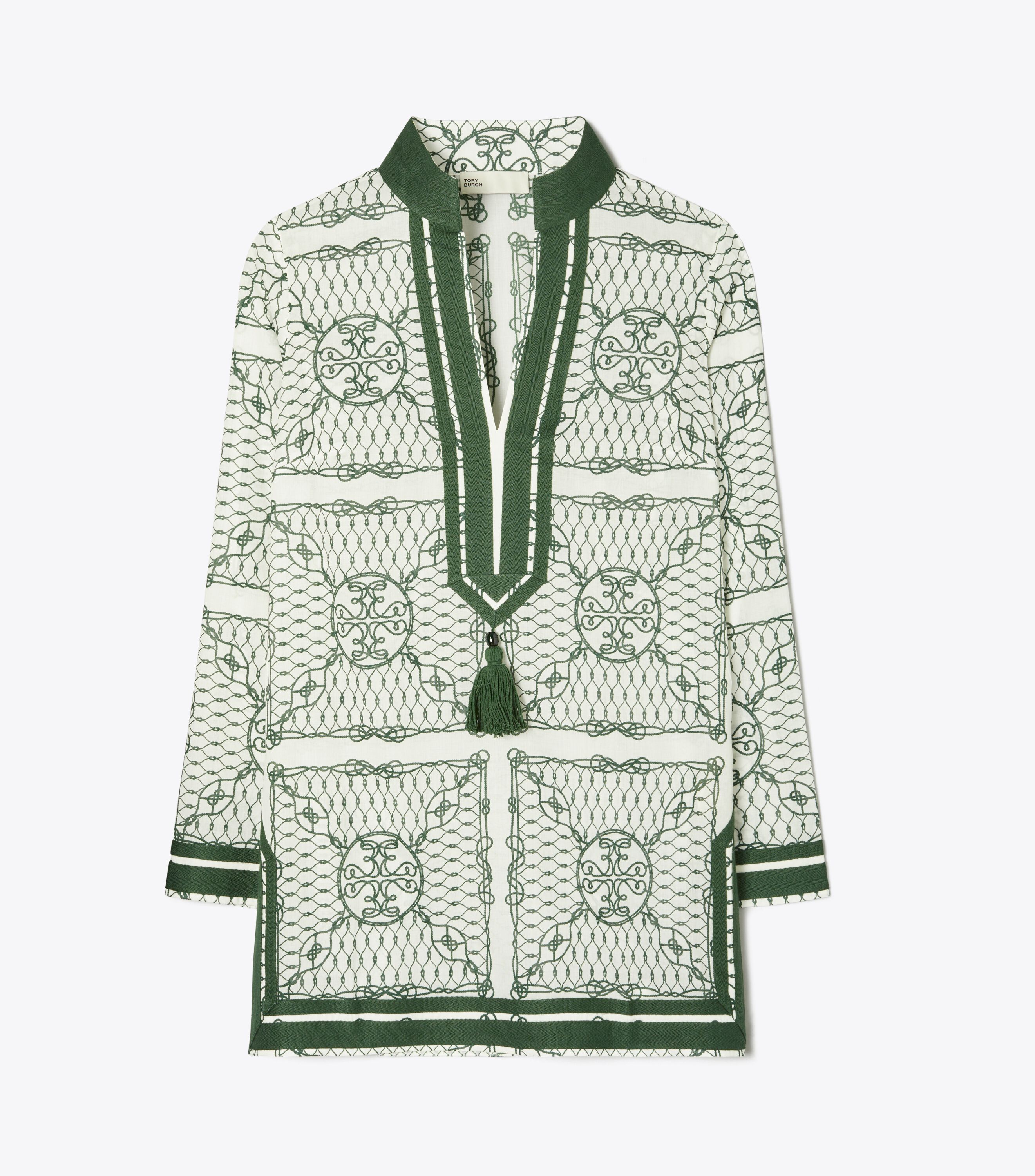 【関税&送料込】Tory Burch Tunic With Print Printed Silk Tunic: Women's Designer Tops | Tory Burch