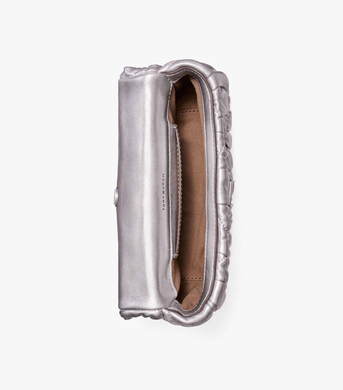 tory burch mini kira metallic diamond ruched flap bag