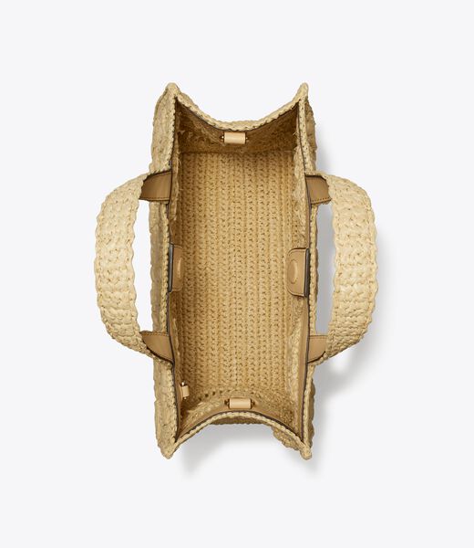 tory burch t monogram raffia top handle tote
