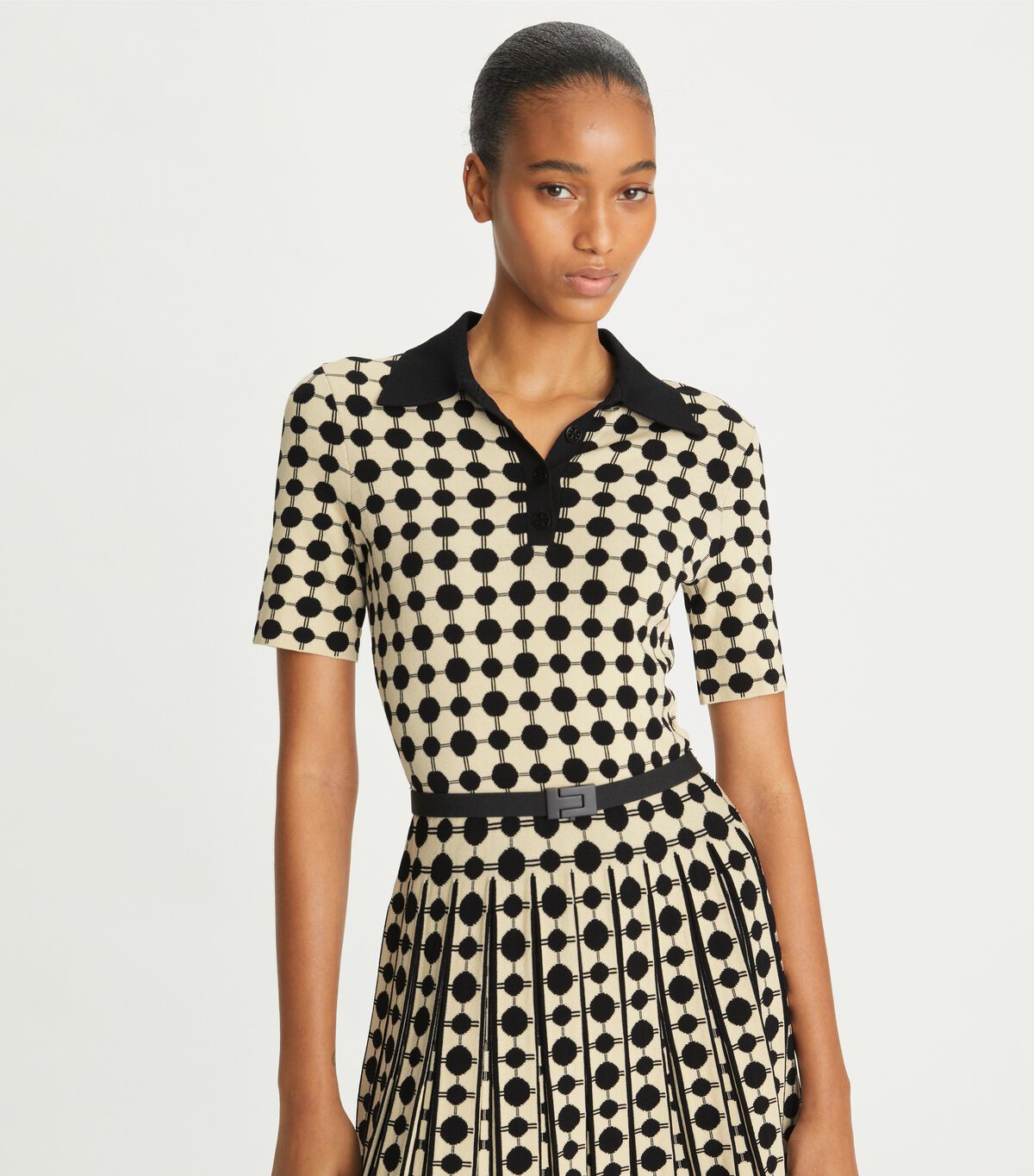 tory burch jacquard viscose polo dress