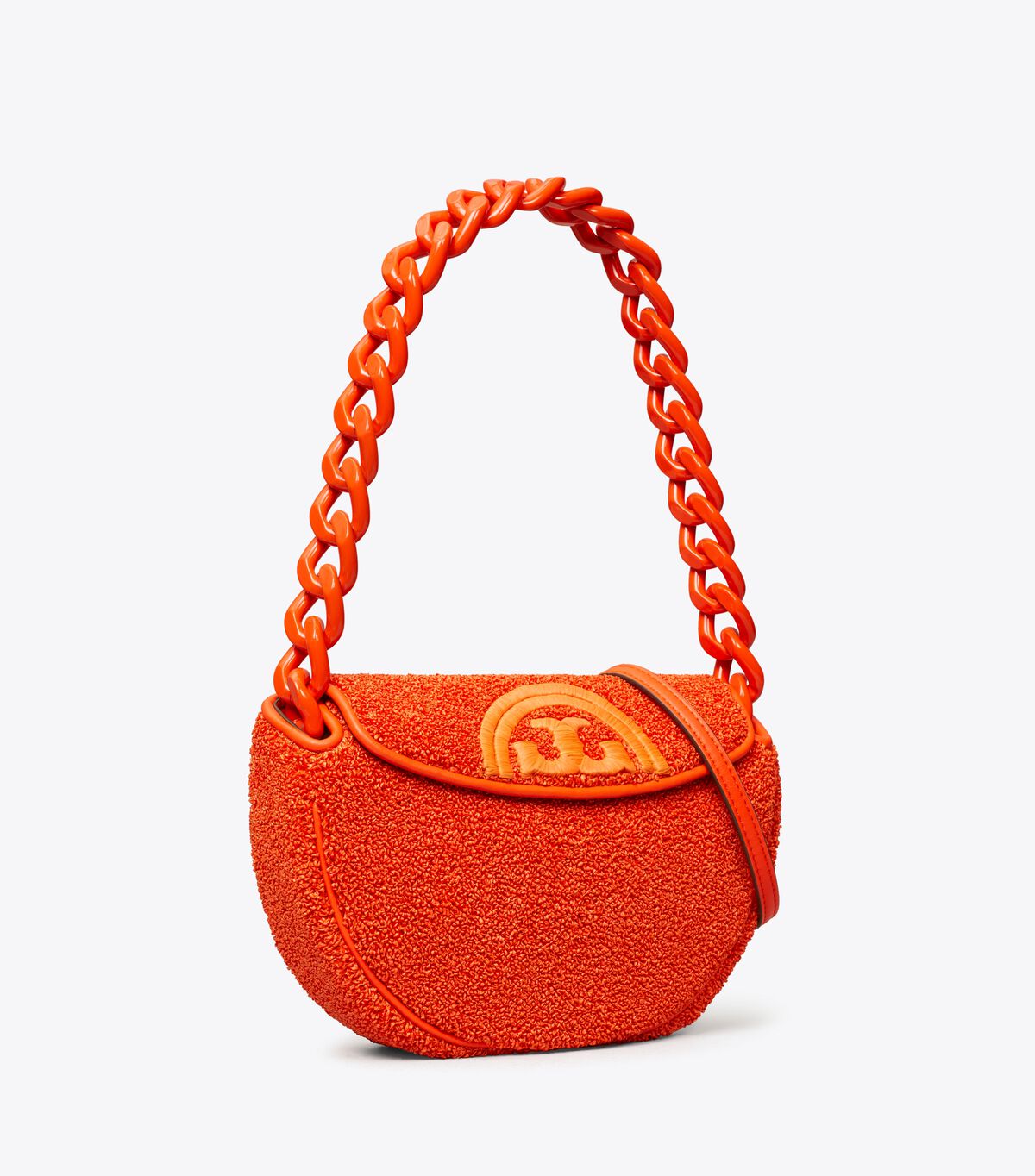 tory burch mini fleming soft raffia crescent