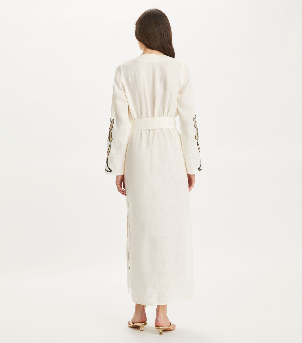 tory burch applique linen caftan