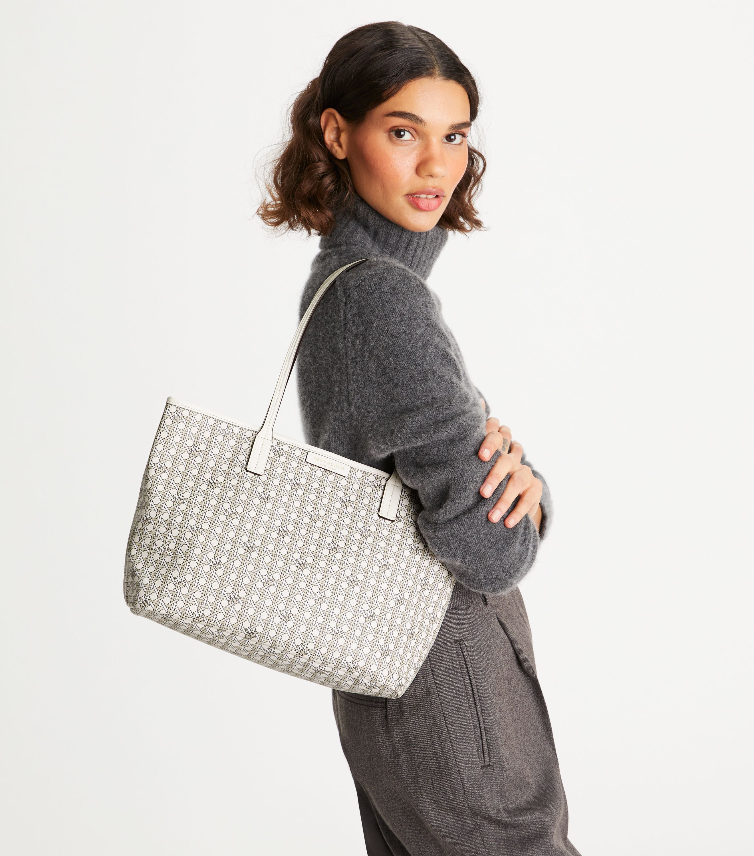 交換無料！ New Tote, Zip Ever-Ready Small Ivory KW Burch Tory | 財布