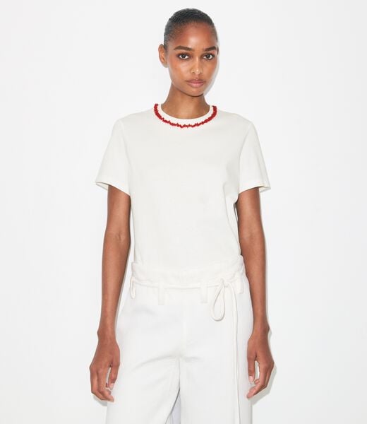 tory burch embellished cotton t shirt
