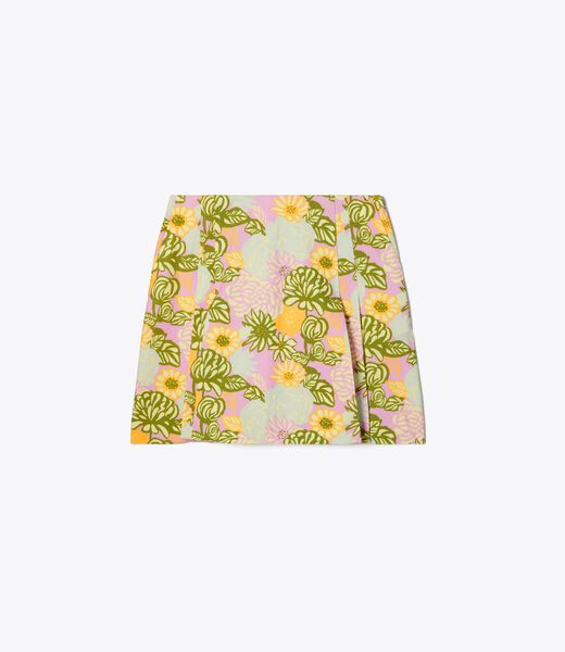 Printed Box-Pleat Skort