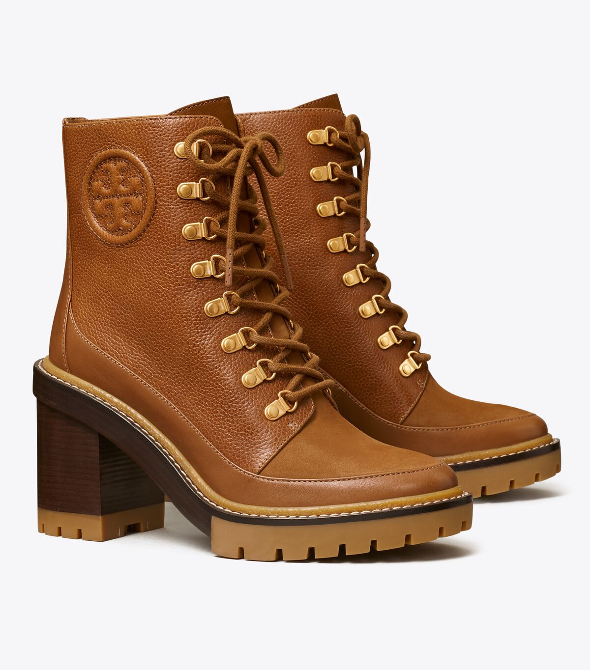 tory burch miller mixed materials lug sole boot