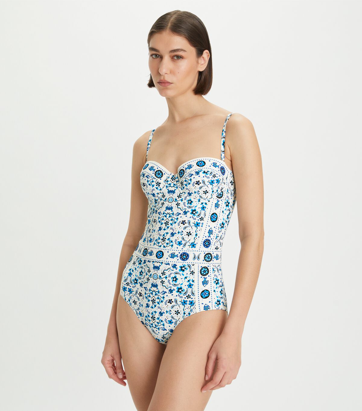 tory burch printed underwire one piece swimsuit