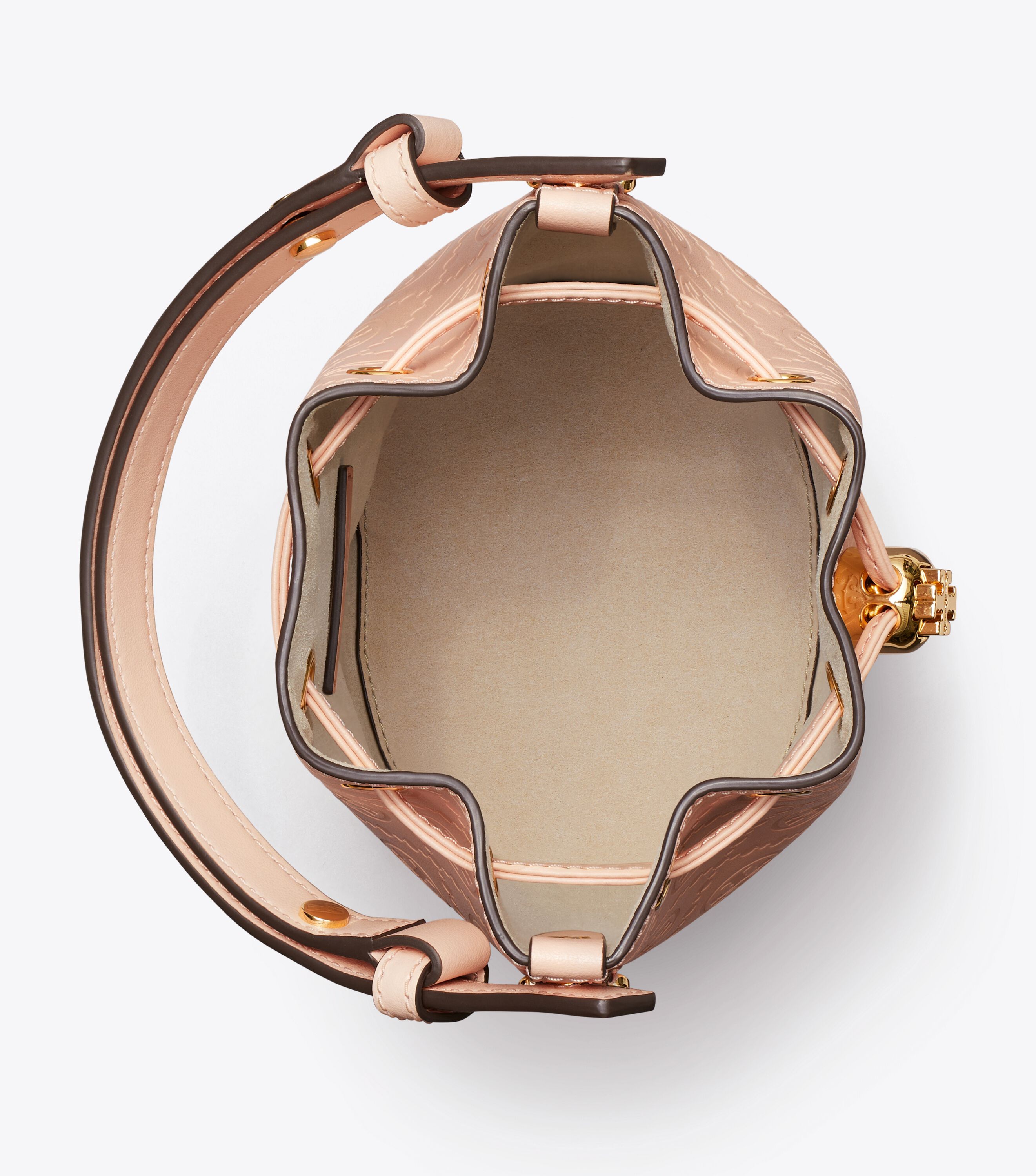 ハンドバッグ [Tory Burch] T Monogram Leather Mini Bucket Bag - Blush T Monogram Leather Mini Bucket Bag, Blush | Tory Burch KW