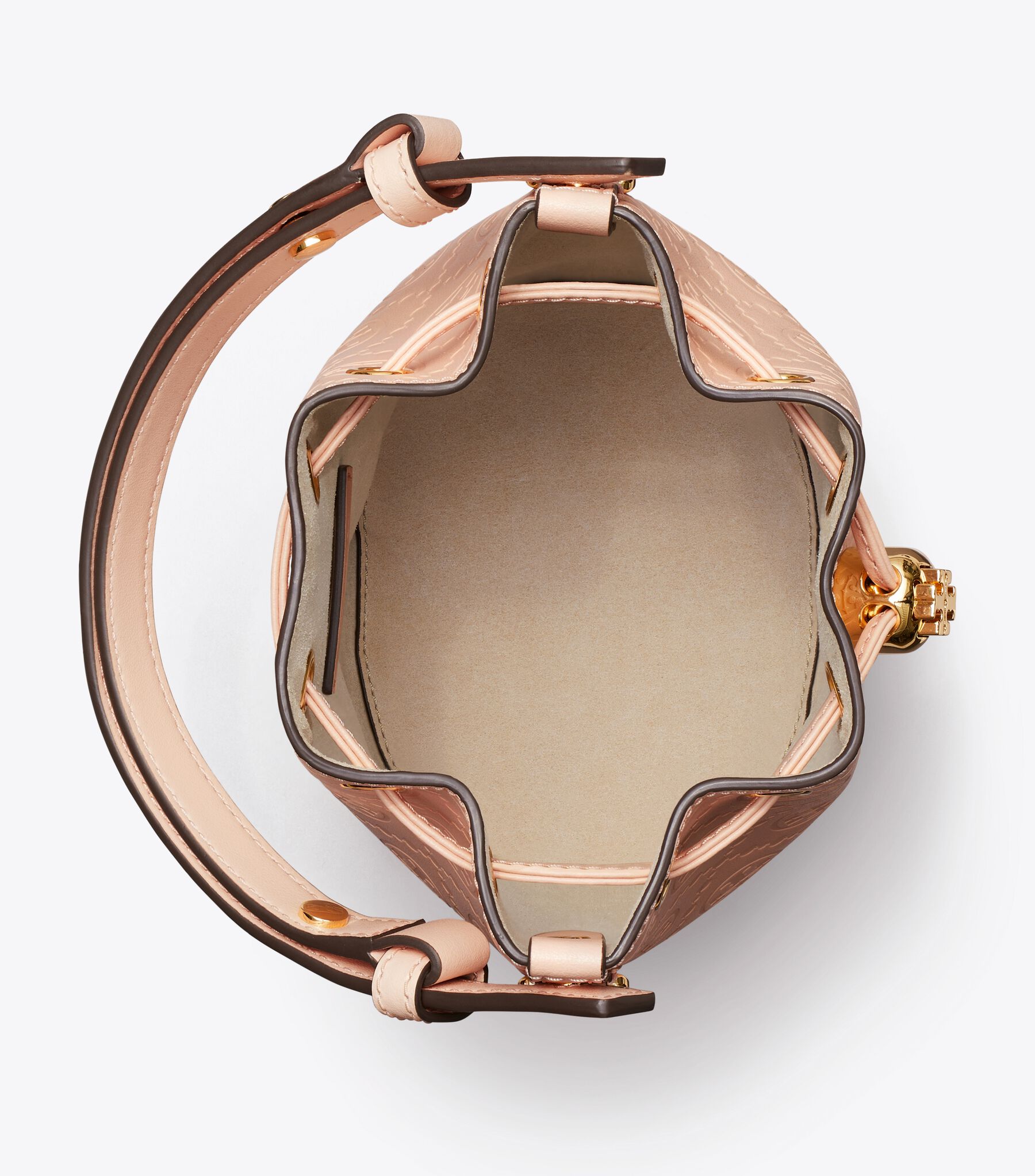 Bedford Bucket Bag in Blush Michael Kors Mercer Leather Drawstring Bucket Bag Powder Blush main image 2