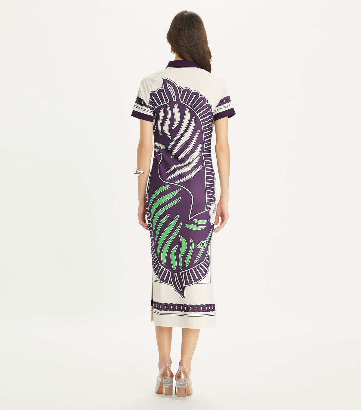 tory burch printed mesh polo dress