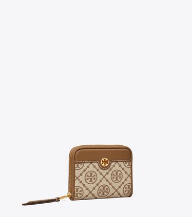 T Monogram Zip Coin Case