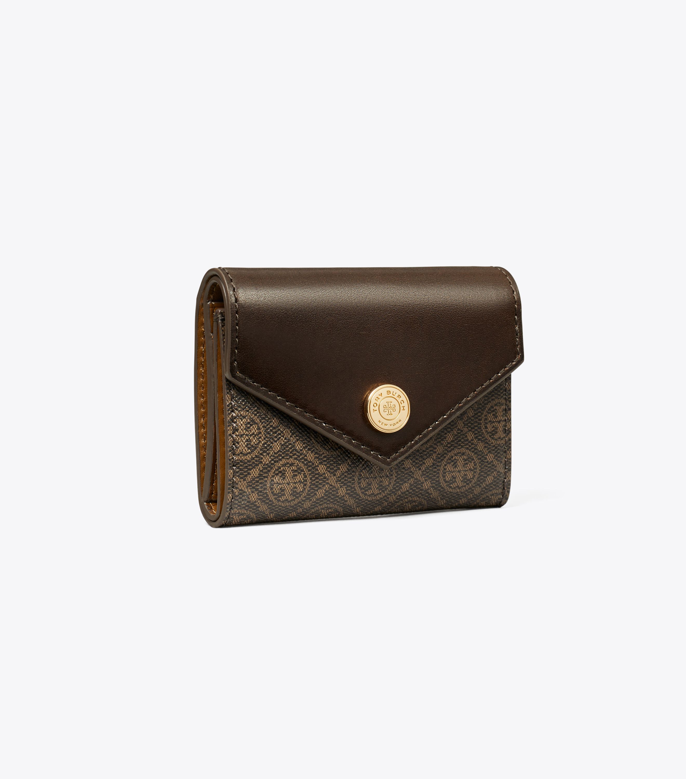 Small T Monogram Coated Canvas Envelope Wallet, French Press