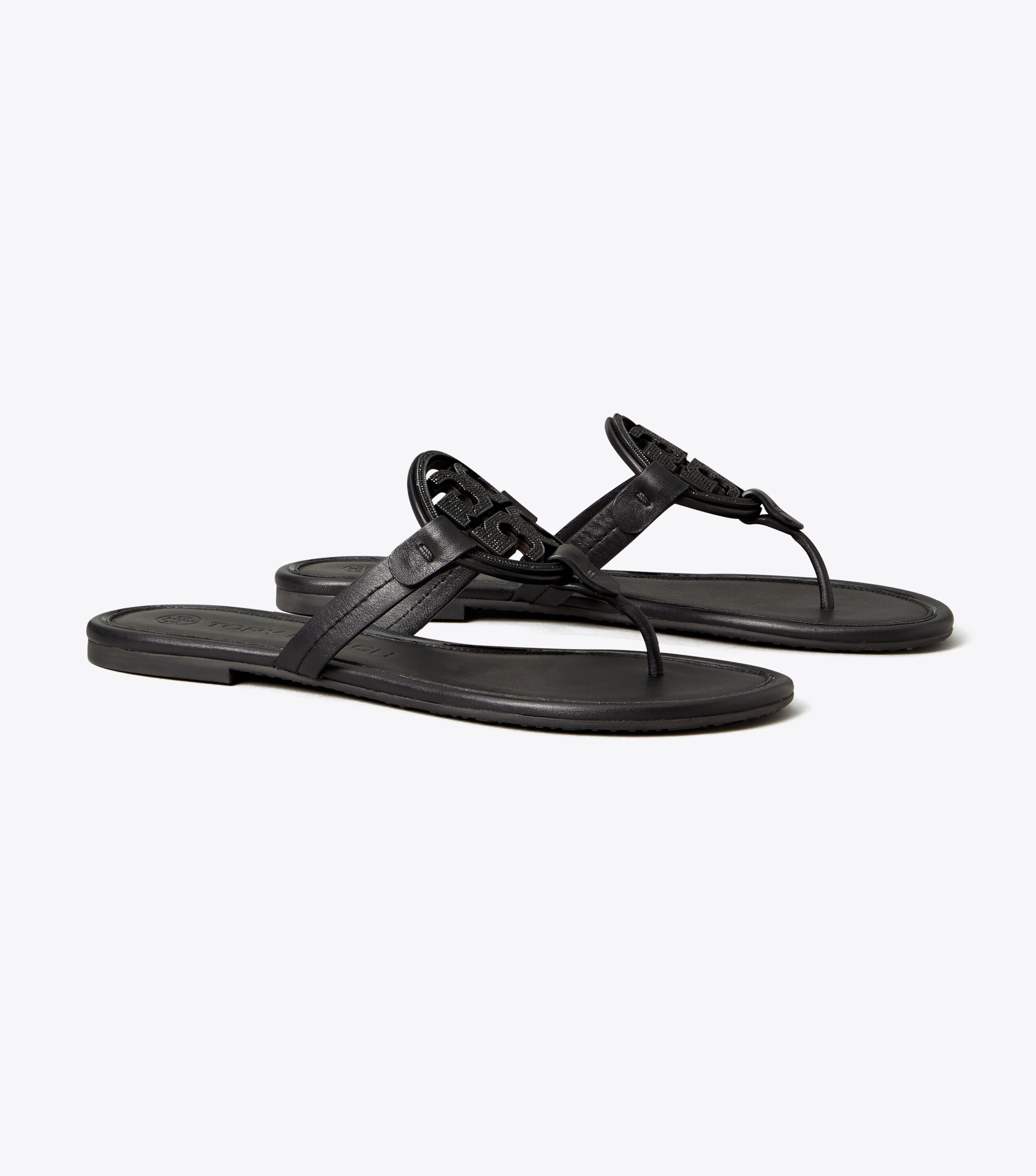 Miller Embellished Logo Sandal Leather Shoes Tory Burch